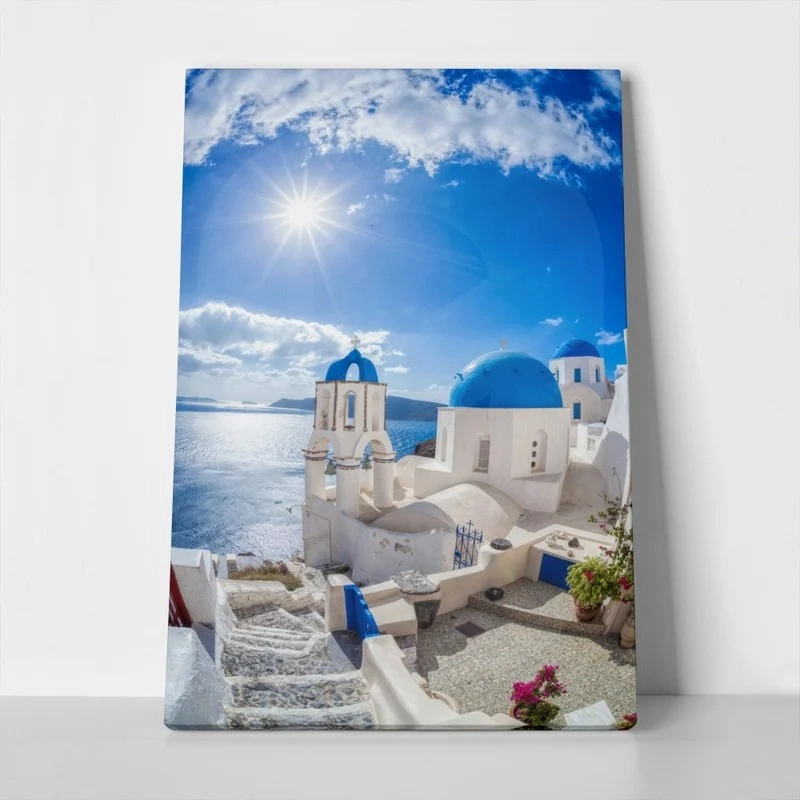 Πινακας σε καμβά OIA VILLAGE SANTORINI GREECE