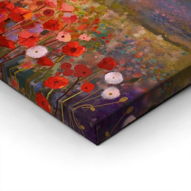 Πινακας σε καμβά OIL PAINTING POPPY DANDELION DAISY FLOWERS
