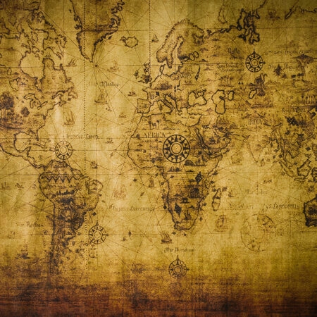Πινακας σε καμβά OLD GRUNGE MAP - Χαρτες Sticky 4