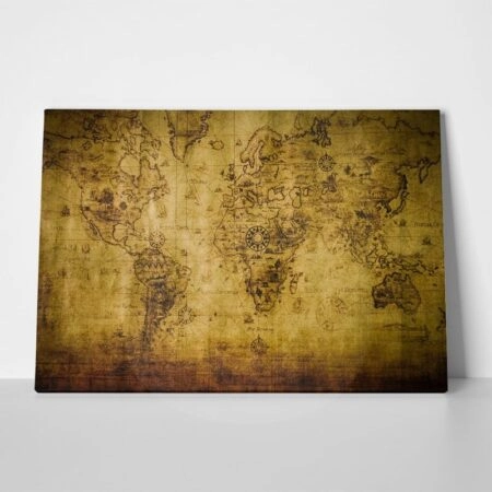 Πινακας σε καμβά OLD GRUNGE MAP