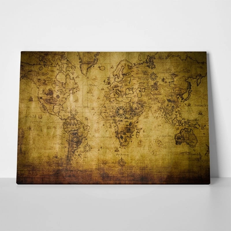 Πινακας σε καμβά OLD GRUNGE MAP