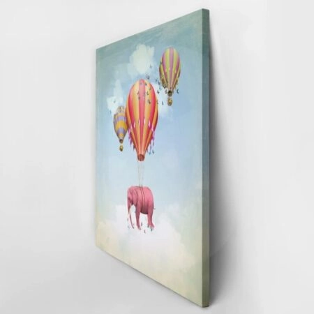 Πινακας σε καμβά PINK ELEPHANT WITH BALLOONS - Εργα Τεχνης Sticky 2