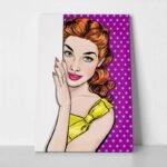 Πινακας σε καμβά POP ART GIRL LOOKING
