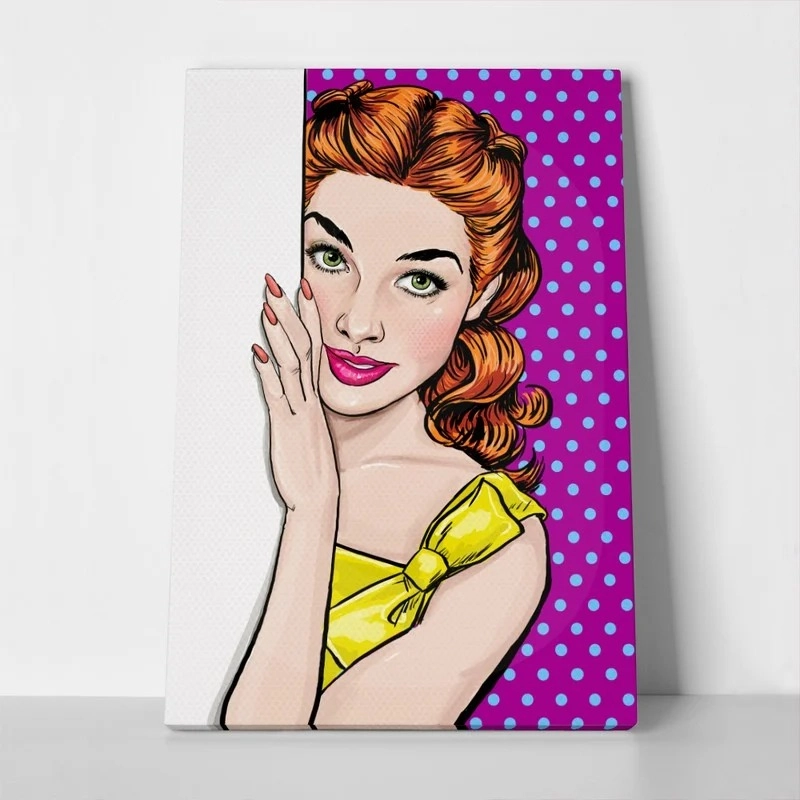 Πινακας σε καμβά POP ART GIRL LOOKING