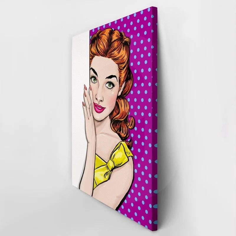 Πινακας σε καμβά POP ART GIRL LOOKING