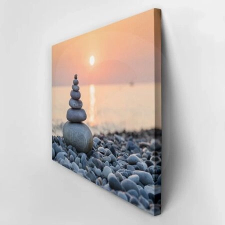 Πινακας σε καμβά PYRAMID OF STONES - Παραλιες Sticky 2