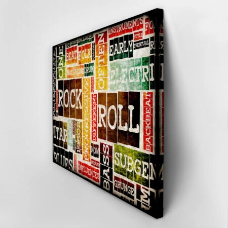Πινακας σε καμβά ROCK & ROLL - Typography Sticky 2