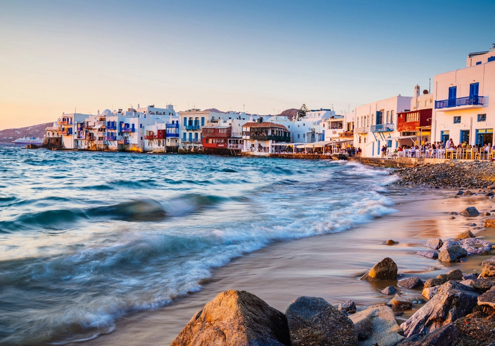 Πινακας σε καμβά ROLLING WAVES MYKONOS SUNSET