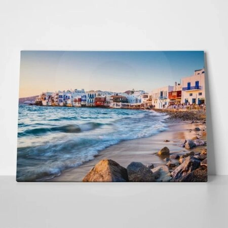 Πινακας σε καμβά ROLLING WAVES MYKONOS SUNSET