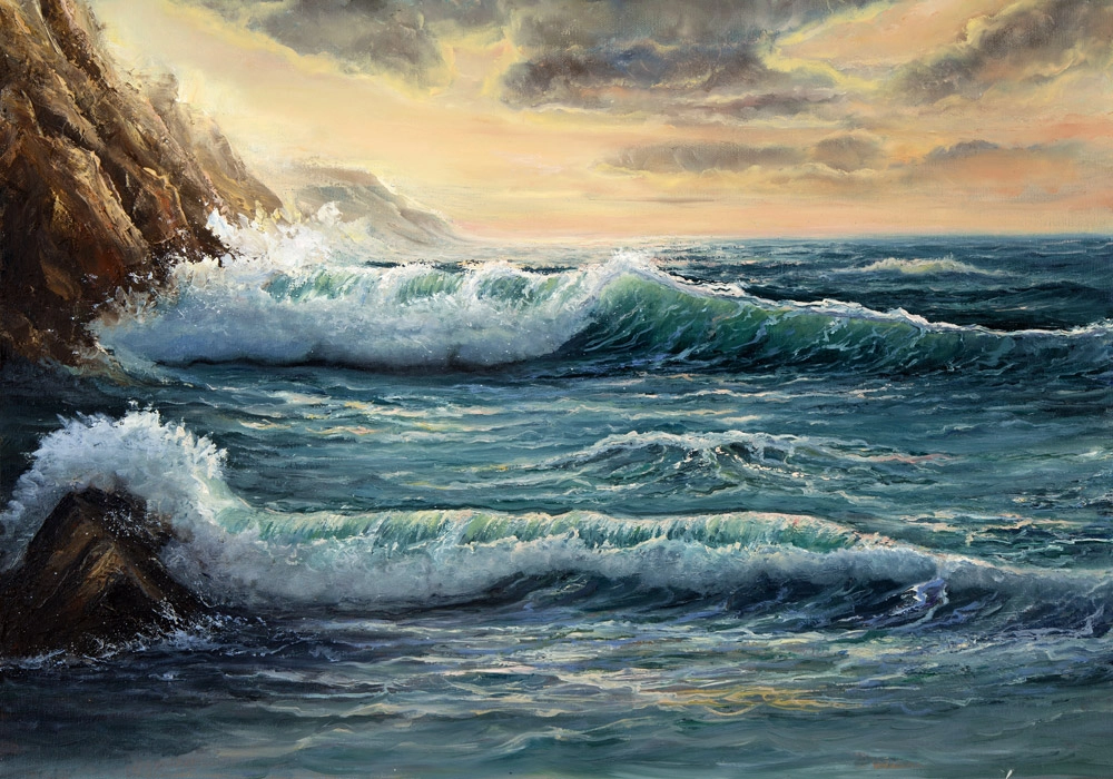 Πινακας σε καμβά SEA SHORE OIL PAINTING