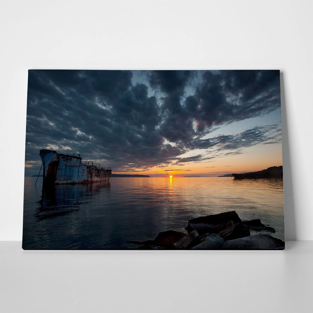 Πινακας σε καμβά SHIPWRECK SUNSET