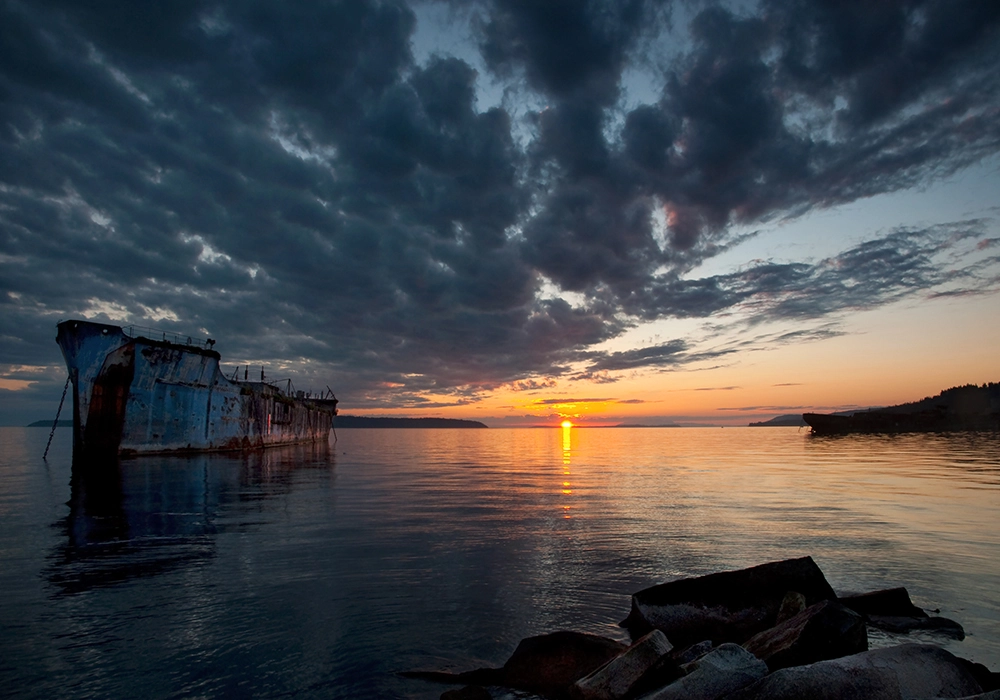 Πινακας σε καμβά SHIPWRECK SUNSET