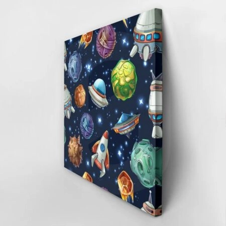 Πίνακας σε καμβά SOLAR SYSTEM COMIC - Παιδικοι και set Sticky 2