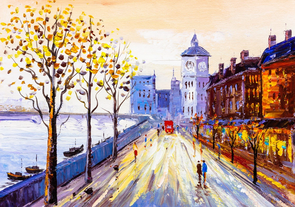 Πινακας σε καμβά STREET VIEW OF LONDON