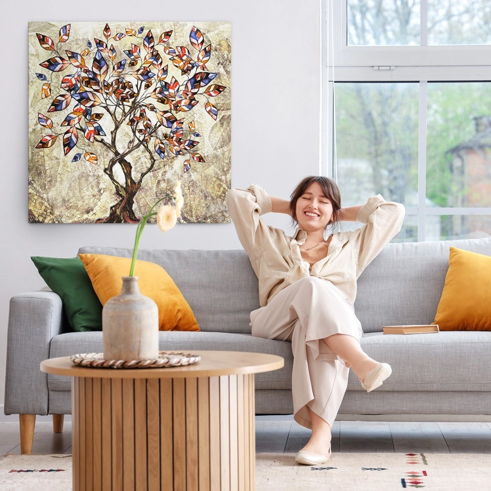 Πίνακας σε καμβά STYLIZED TREE OIL PAINTING