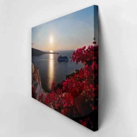 Πινακας σε καμβά SUNSET IN CALDERA SANTORINI - Νησια Sticky 2