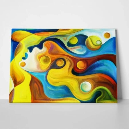 Πινακας σε καμβά SURREAL COLORFUL HUMAN PROFILES