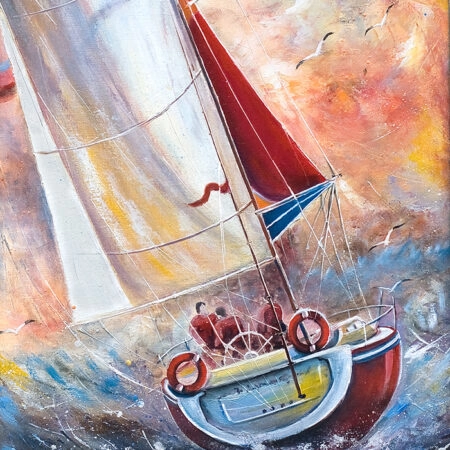 Πινακας σε καμβά THREE SAILMEN ON A SAILING BOAT - Αθληματα και Χομπυ Sticky 4