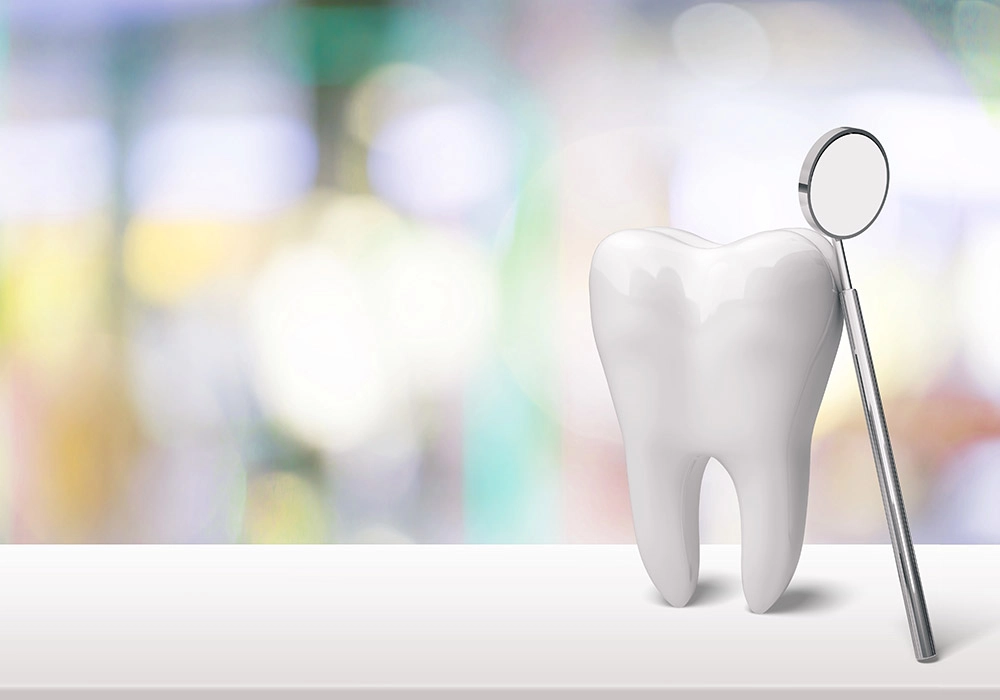 Πινακας σε καμβά TOOTH AND DENTIST MIRROR