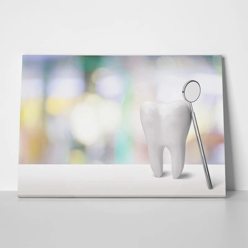 Πινακας σε καμβά TOOTH AND DENTIST MIRROR