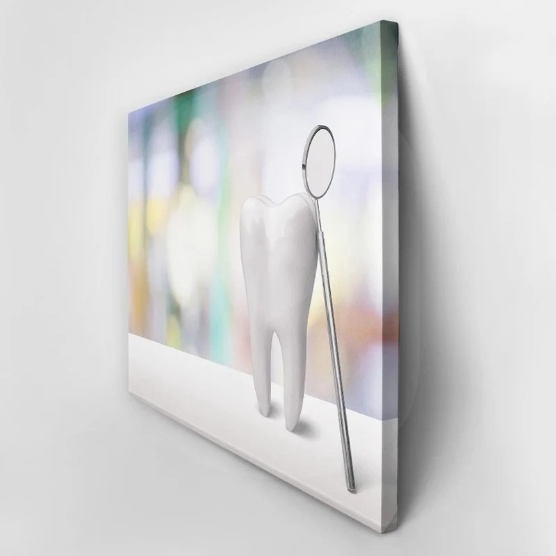 Πινακας σε καμβά TOOTH AND DENTIST MIRROR