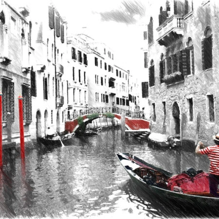 Πινακας σε καμβά VENICE DIGITAL PAINTING - Παραθαλασσιες πολεις και χωρια Sticky 4