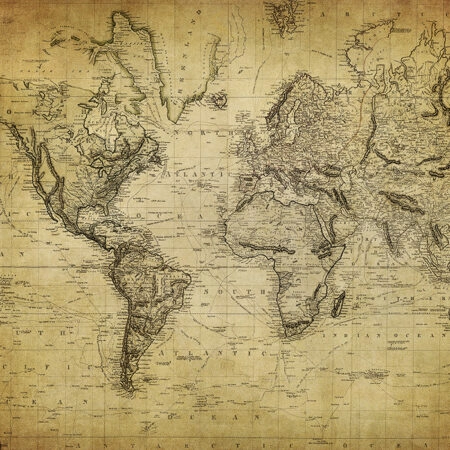 Πινακας σε καμβά VINTAGE WORLD MAP 1814 - Χαρτες Sticky 4