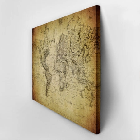 Πινακας σε καμβά VINTAGE WORLD MAP 1814 - Χαρτες Sticky 2