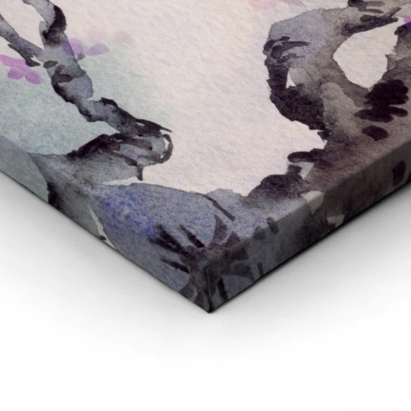 Πινακας σε καμβά WATERCOLOR SPRING LILAC JAPANESE STYLE PURPLE