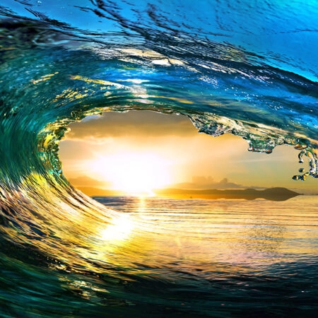Πινακας σε καμβά SUNSET WAVE - Κυματα Sticky 5