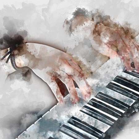 Πινακας σε καμβά WOMAN PLAYING PIANO - Πιανο - Πληκτροφορα οργανα Sticky 4
