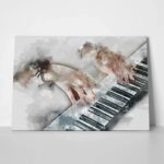 Πινακας σε καμβά WOMAN PLAYING PIANO
