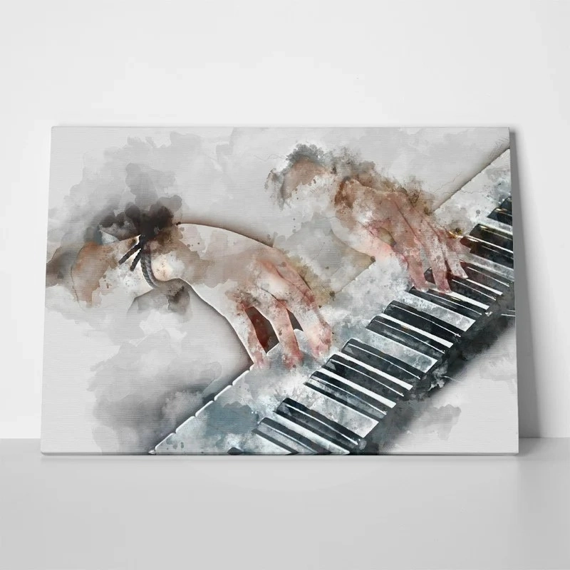 Πινακας σε καμβά WOMAN PLAYING PIANO