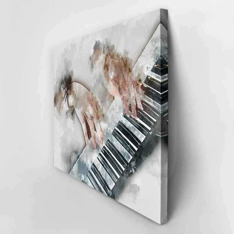 Πινακας σε καμβά WOMAN PLAYING PIANO