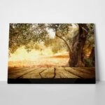 Πινακας σε καμβά WOODEN TABLE WITH OLIVE TREE