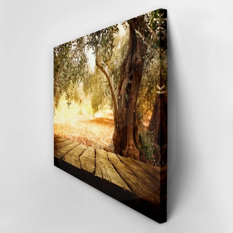 Πινακας σε καμβά WOODEN TABLE WITH OLIVE TREE