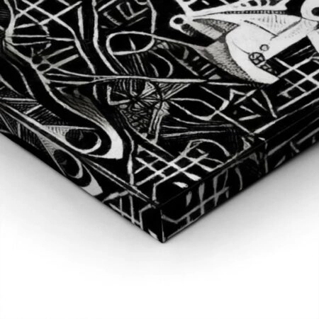 Πινακας σε καμβά YACHTS ON REGATTA MONOCHROME CUBISM - Αφηρημενα και Abstract Sticky 1