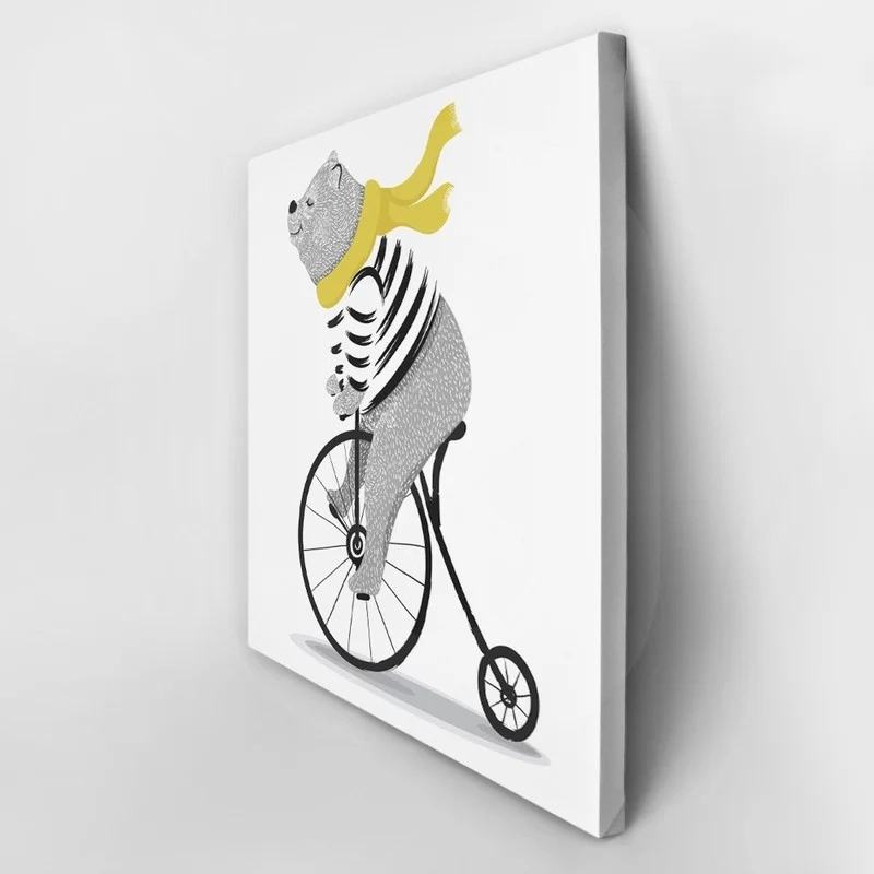 Πίνακας σε καμβά ANIMAL ILLUSTRATION BEAR CYCLE