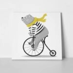 Πίνακας σε καμβά ANIMAL ILLUSTRATION BEAR CYCLE
