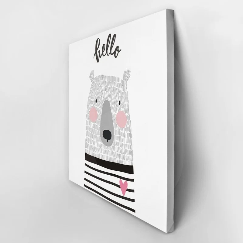 Πίνακας σε καμβά CUTE CARD HAND DRAWN BEAR