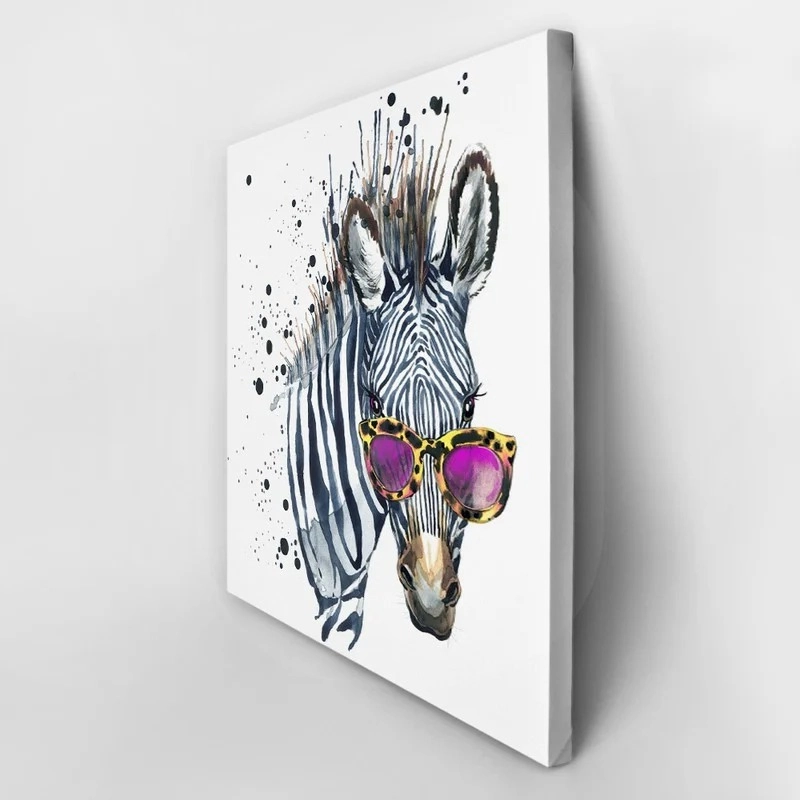 Πίνακας σε καμβά FUNNY ZEBRA SPLASH