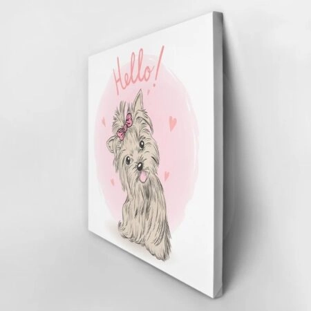 Πίνακας σε καμβά SMALL CUTE PUPPY GIRL - Παιδικοι και set Sticky 2