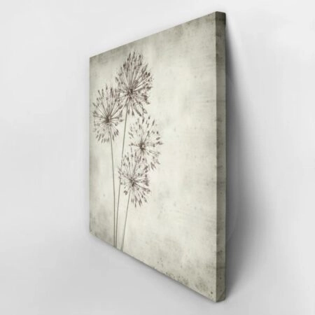 Πίνακας σε καμβά TEXTURED OLD PAPER BACKGROUND ALLIUM - Floral - Λουλουδια Sticky 3