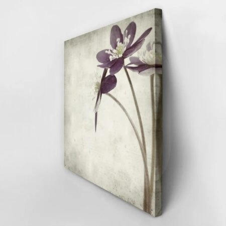 Πίνακας σε καμβά TEXTURED OLD PAPER BACKGROUND ANEMONE HEPATICA - Ανεμωνες Sticky 3