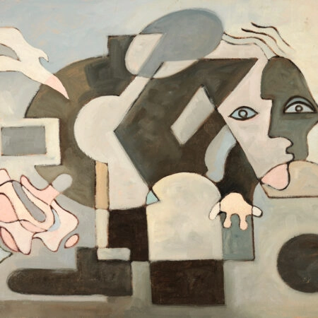 Πινακας σε καμβά ABSTRACT OIL PAINTING DOVE FACE GEOMETRICAL - Αφηρημενα και Abstract Sticky 4
