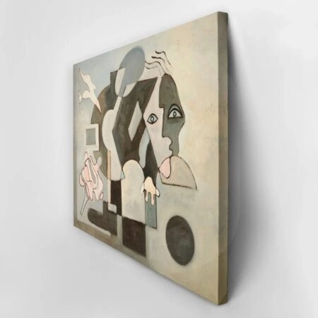 Πινακας σε καμβά ABSTRACT OIL PAINTING DOVE FACE GEOMETRICAL - Αφηρημενα και Abstract Sticky 2
