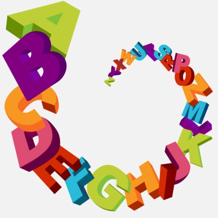 Πίνακας σε καμβά ALPHABET SWIRL - Παιδικοι και set Sticky 4