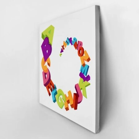 Πίνακας σε καμβά ALPHABET SWIRL - Παιδικοι και set Sticky 2