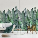 Αυτοκόλλητη Ταπετσαρία τοίχου BANANA LEAVES WATERCOLOR