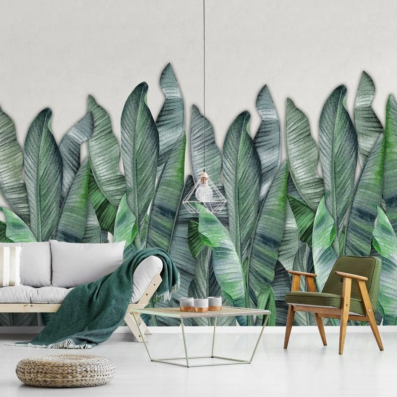 Αυτοκόλλητη Ταπετσαρία τοίχου BANANA LEAVES WATERCOLOR